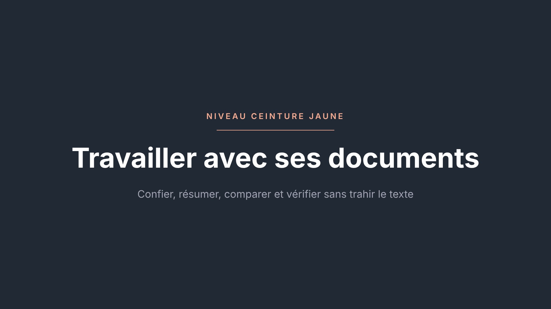 Travailler avec ses documents